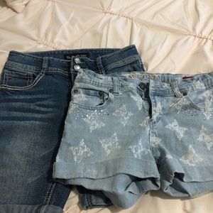 Girls denim shorts with bling
